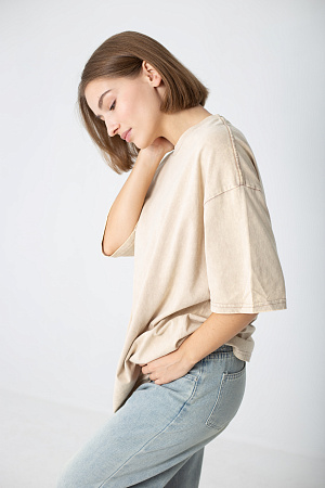 Футболка oversize свободного кроя из хлопка 