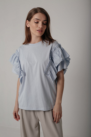 Футболка с воланами oversize