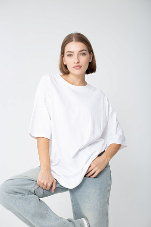 Футболка oversize свободного кроя из хлопка 