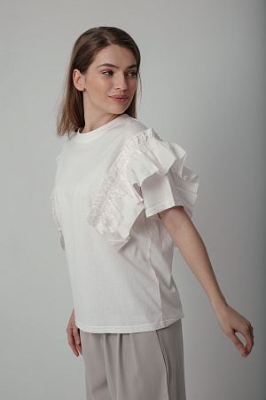 Футболка с воланами oversize