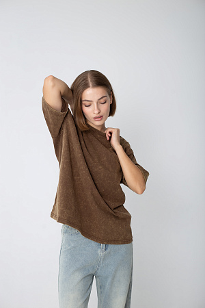 Футболка oversize свободного кроя из хлопка 