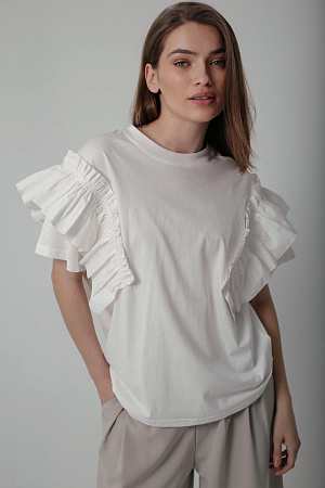 Футболка с воланами oversize