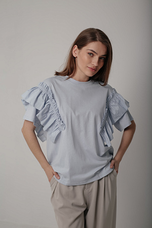 Футболка с воланами oversize