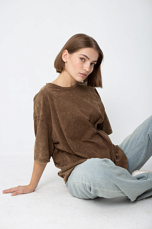 Футболка oversize свободного кроя из хлопка 
