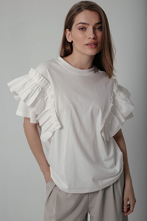 Футболка с воланами oversize