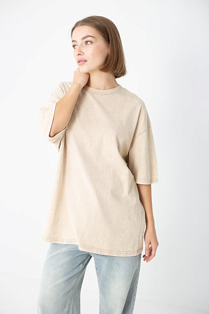 Футболка oversize свободного кроя из хлопка 