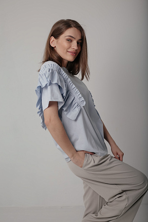 Футболка с воланами oversize