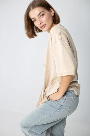 Футболка oversize свободного кроя из хлопка 